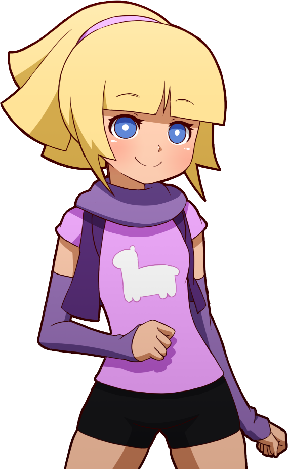 1girl alternate_costume alternate_hair_length alternate_hairstyle arm_warmers bike_shorts blonde_hair blue_eyes cowboy_shot gravity_falls hairband mike_inel pacifica_northwest shirt sleeves_past_wrists smile solo t-shirt transparent_background