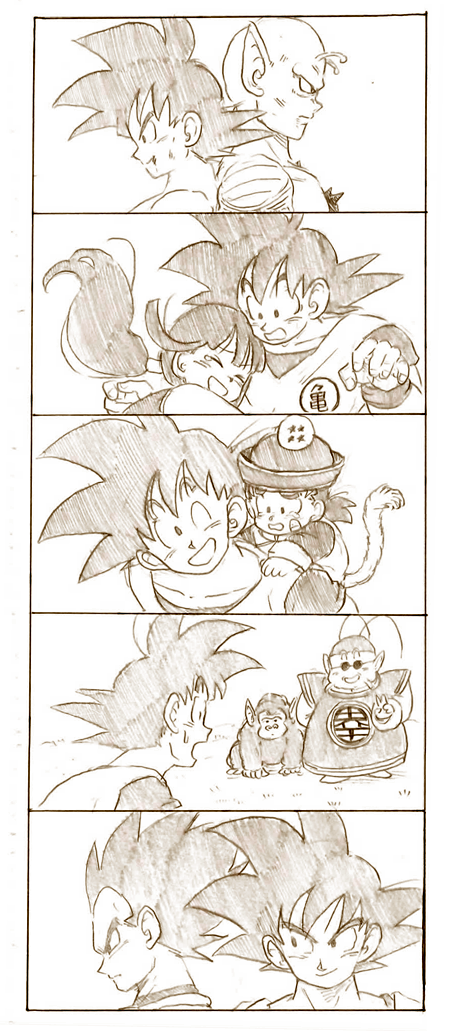 1girl 5boys back-to-back black_eyes black_hair bubbles_(dragon_ball) chi-chi_(dragon_ball) closed_eyes couple dougi dragon_ball dragon_ball_(object) dragonball_z father_and_son happy happy_tears hat hug long_hair looking_at_another monkey monochrome mother_and_son multiple_boys namek north_kaiou one_eye_closed open_mouth piccolo piggyback ponytail simple_background smile son_gohan son_gokuu sweatdrop tail tears tkgsize vegeta white_background wristband