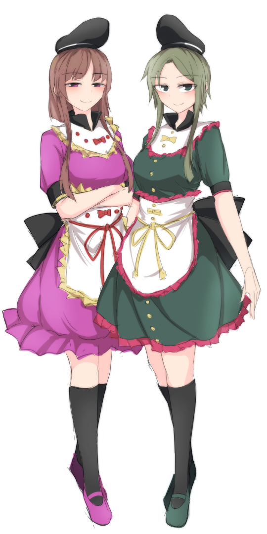 2girls black_hat breasts dress hat hidden_star_in_four_seasons kuroba_rapid multiple_girls nishida_satono pink_dress pink_eyes short_hair short_hair_with_long_locks smile teireida_mai touhou