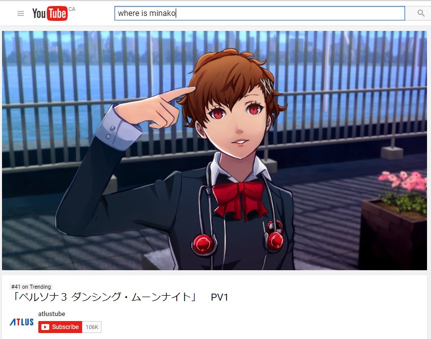 1girl brown_hair derivative_work fake_screenshot female_protagonist_(persona_3) hair_ornament hairclip ikeimen official_style parted_lips persona persona_3 persona_3:_dancing_moon_night persona_dancing_night school_uniform short_hair smile youtube