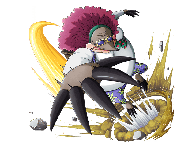 1girl bag bodskih claws curly_hair fat hairband long_hair miss_merry_christmas official_art one_piece pink_hair rock solo sunglasses transparent_background