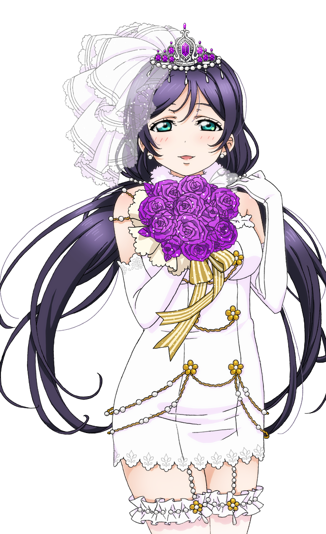 1girl artist_request bare_shoulders blush bouquet breasts bridal_veil bride dress earrings elbow_gloves flower frills garter_straps gloves green_eyes holding jewelry long_hair love_live! love_live!_school_idol_festival love_live!_school_idol_festival_after_school_activity love_live!_school_idol_project low_twintails official_art open_mouth purple_hair purple_rose rose sleeveless sleeveless_dress smile solo strapless strapless_dress thigh-highs tiara toujou_nozomi transparent_background twintails veil wedding_dress white_gloves