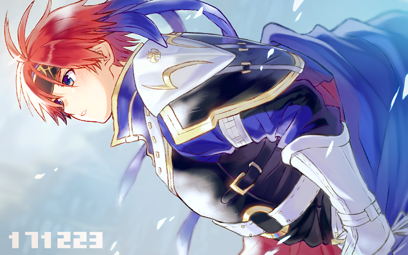 1boy artist_request blue_eyes cape fire_emblem fire_emblem:_fuuin_no_tsurugi fire_emblem:_kakusei headband male_focus redhead roy_(fire_emblem) short_hair