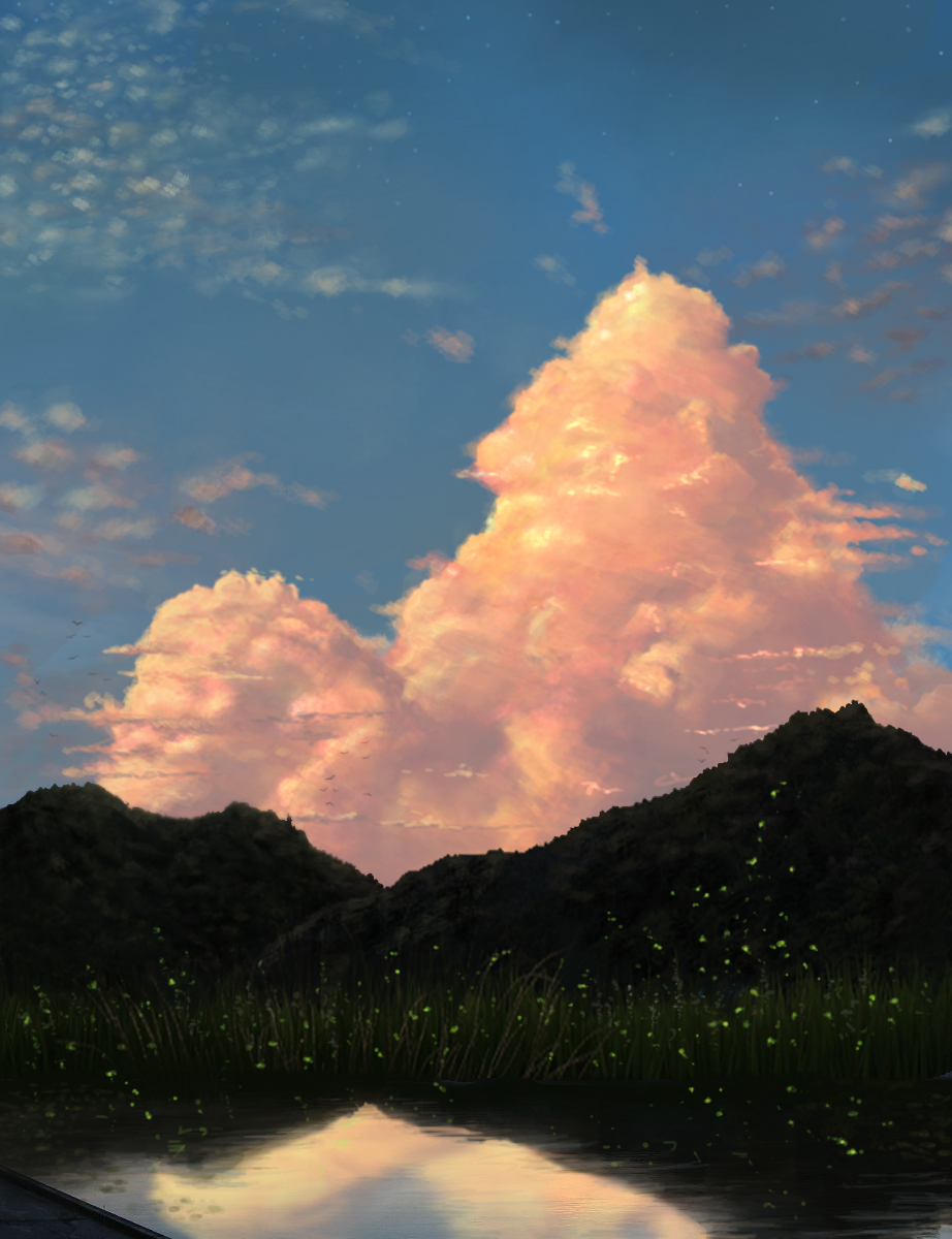 aki_(aki_k6) clouds highres no_humans original outdoors scenery sky sunset