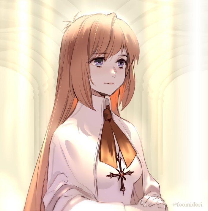 1girl elhaym_van_houten long_hair orange_hair solo violet_eyes xenogears