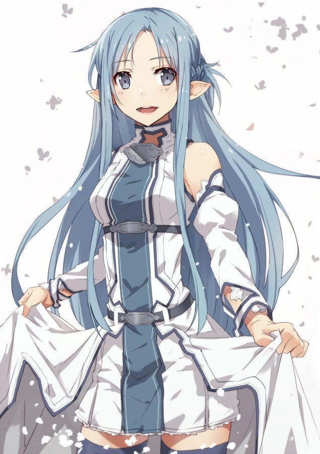 asuna_(sao) asuna_(sao-alo) blue_eyes blue_hair long_hair sword_art_online warrior