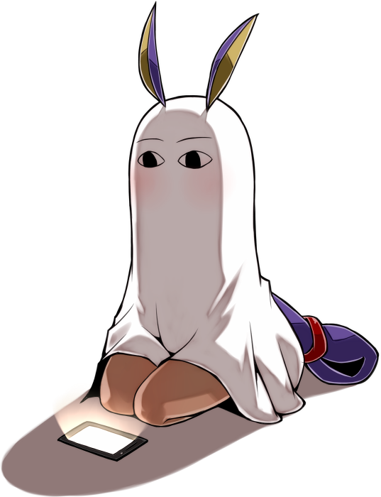 1girl animal_ears ayame_(0419) blush cellphone dark_skin fate/grand_order fate_(series) glowing hairband jackal_ears long_hair low-tied_long_hair nitocris_(fate/grand_order) nitocris_(swimsuit_assassin)_(fate) phone purple_hair seiza shadow sitting smartphone solo very_long_hair