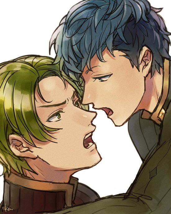 2boys akke blue_eyes blue_hair fire_emblem fire_emblem_echoes:_mou_hitori_no_eiyuuou fire_emblem_gaiden force_(fire_emblem) green_eyes green_hair multiple_boys paison