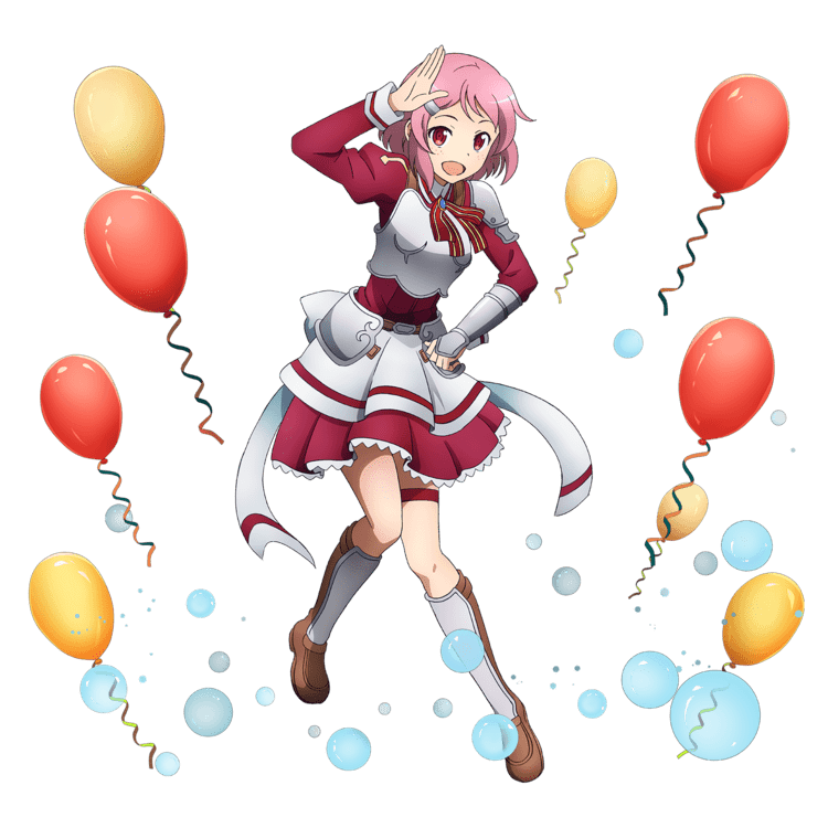 1girl :d arm_up armor armored_boots boots breastplate brown_boots dress frilled_dress frills full_body gauntlets hair_ornament hairclip knee_boots lisbeth neck_ribbon open_mouth pink_hair pleated_dress red_dress red_eyes red_ribbon ribbon salute short_dress short_hair smile solo striped striped_ribbon sword_art_online thigh_strap transparent_background