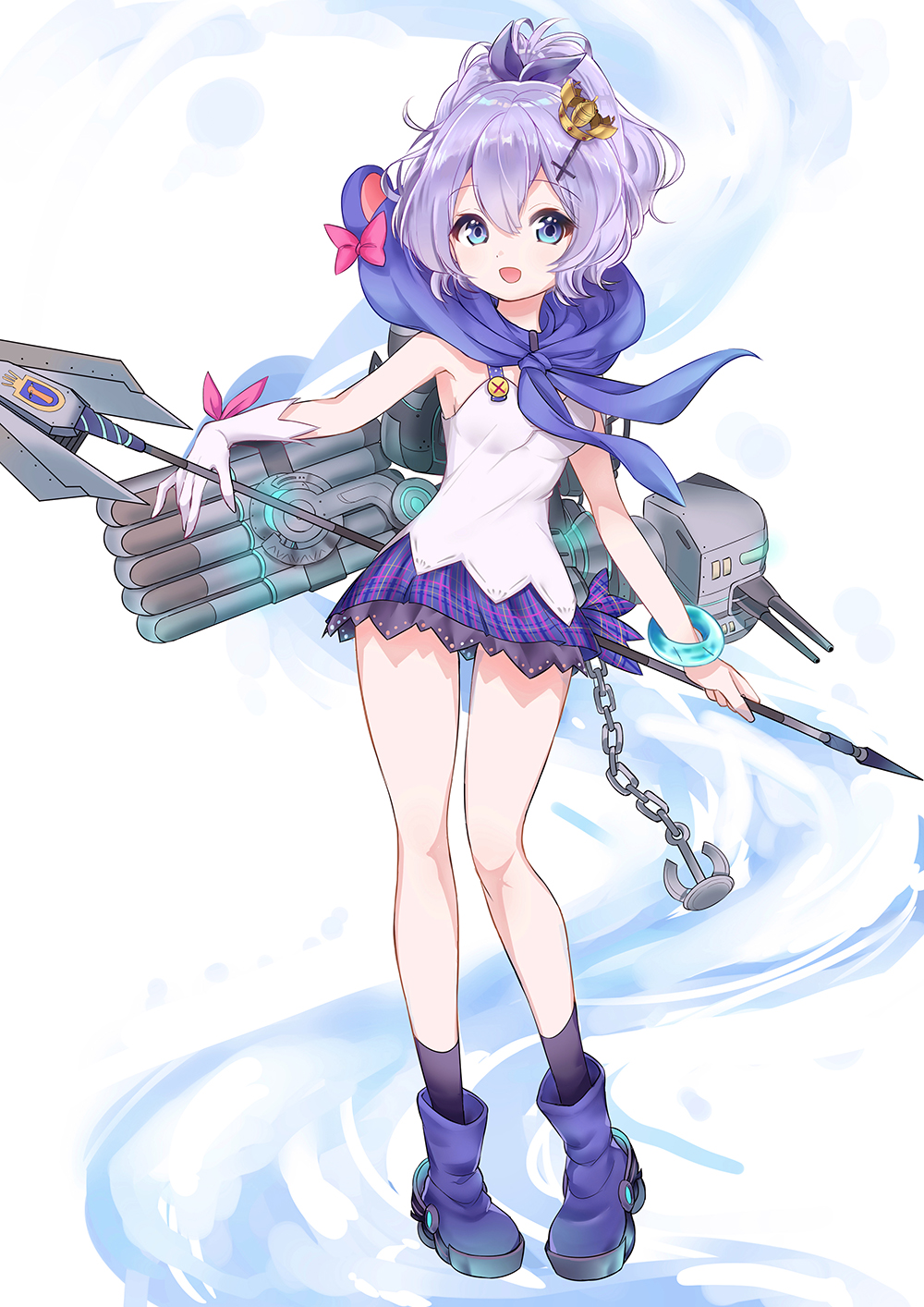 javelin_(azur_lane) long_hair polearm purple_eyes violet_hair