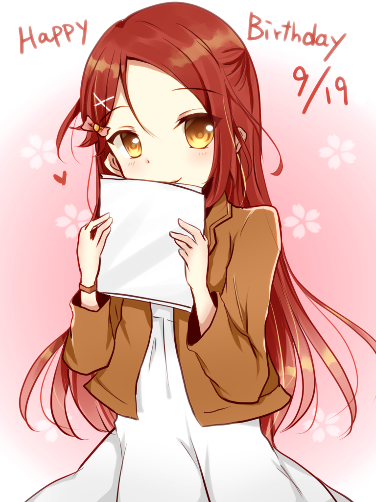 brown_eyes dress long_hair love_live! love_live!_sunshine!! maroon_hair sakurauchi_riko