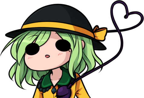 1girl :o chibi commentary curious green_hair hat hat_ribbon heart heart_of_string komeiji_koishi looking_at_viewer lowres open_mouth ribbon short_hair simple_background solid_circle_eyes solo speckticuls third_eye touhou white_background