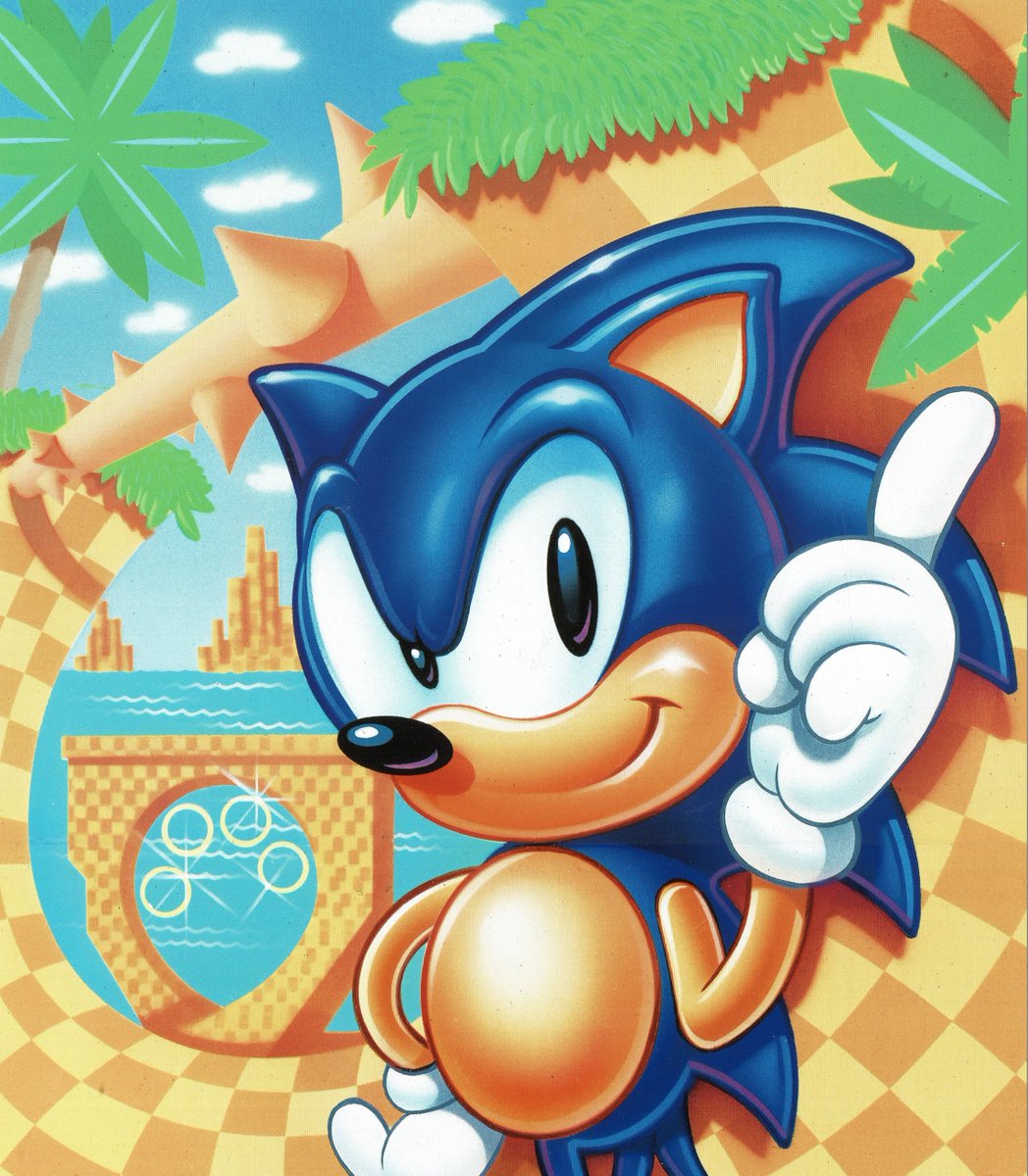 1991 1boy 90s animal hedgehog highres jewelry no_humans official_art ring sega solo_focus sonic sonic_the_hedgehog