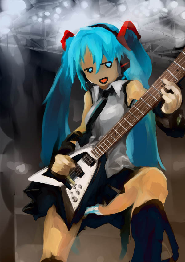 hatsune_miku instrument keisan twintails vocaloid