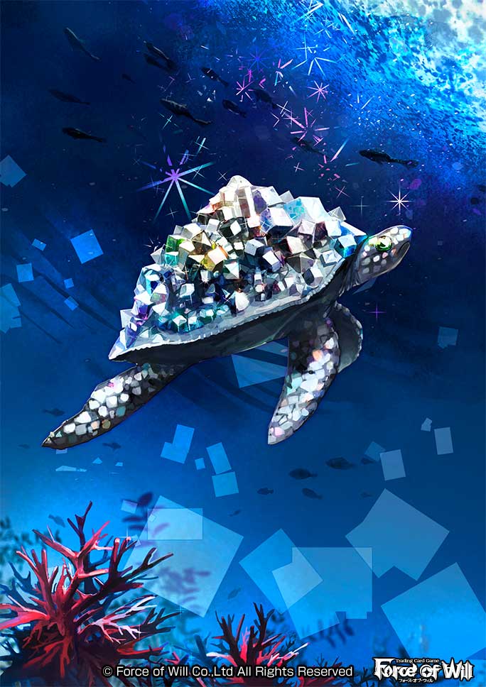 copyright_name coral crystal fish force_of_will gem no_humans official_art sparkle turtle underwater