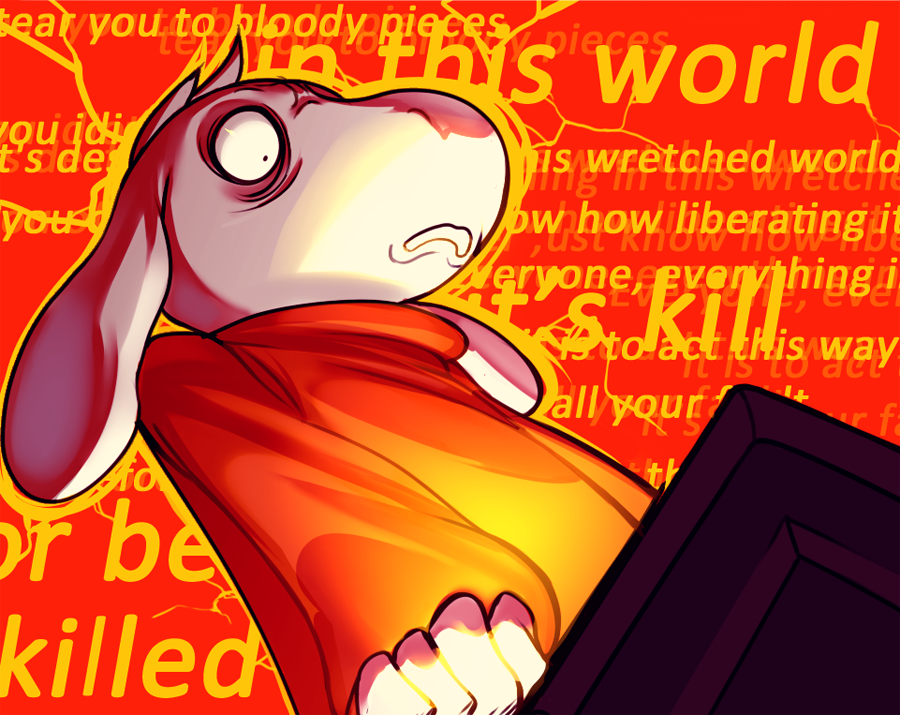 1boy anadapta asriel_dreemurr comic crazy_eyes english madness_mantra red_background spoilers surprised undertale what_if