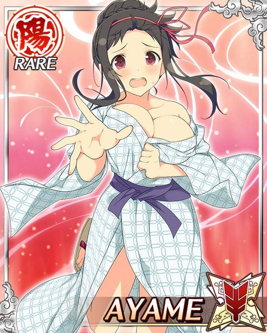 10s 1girl ayame_(senran_kagura) breasts card_(medium) senran_kagura senran_kagura_(series) solo