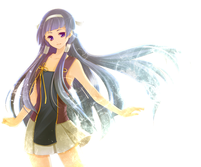 bangs blue_hair blunt_bangs hagiwara_rin hairband kannagi long_hair nagi purple_eyes violet_eyes