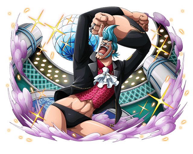 1boy arms_up black_jacket black_swimsuit blue_hair bodskih franky glasses_on_head jacket jewelry neckerchief one_piece open_clothes open_jacket open_mouth red_shirt ring shiny shiny_skin shirt solo sparkle steam swimsuit swimwear transparent_background white_neckerchief