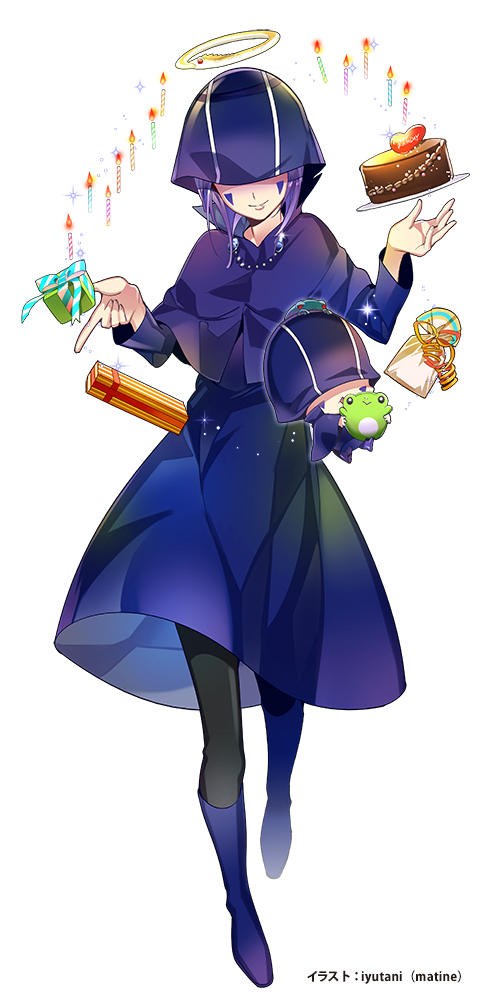 1boy 1girl androgynous boots coat dual_persona full_body hat iyutani katekyo_hitman_reborn mammon_(reborn) pantyhose purple_hair short_hair smile solo