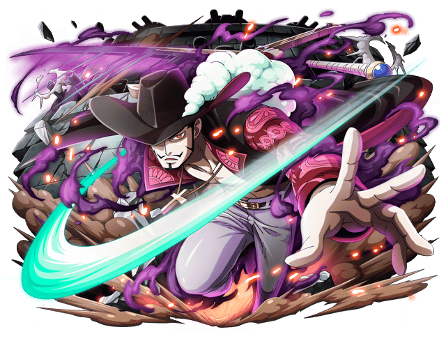 1boy beard black_hat bodskih dracule_mihawk facial_hair grey_pants hat holding holding_sword holding_weapon jacket leaning_forward looking_at_viewer mustache one_piece open_clothes open_jacket orange_eyes outstretched_arm pants solo sun_hat sword transparent_background weapon