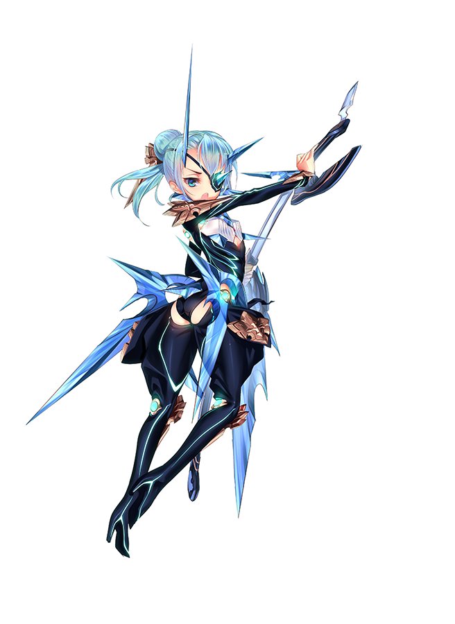 1girl armor blue_eyes blue_hair full_body long_hair looking_at_viewer official_art open_mouth seori_(xenoblade_2) simple_background solo weapon white_background xenoblade xenoblade_2