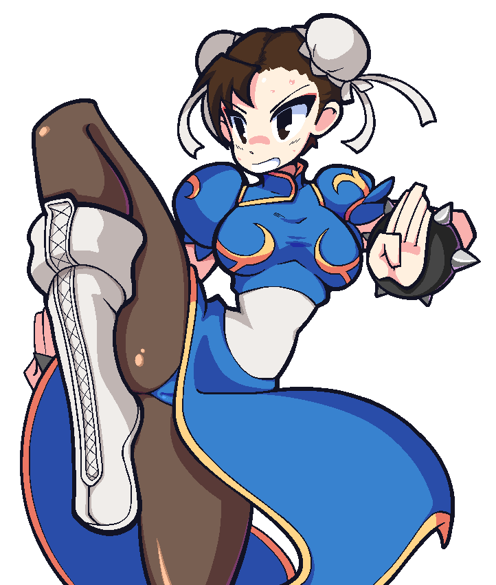 1girl bad_source brown_hair chun-li pantyhose solo street_fighter