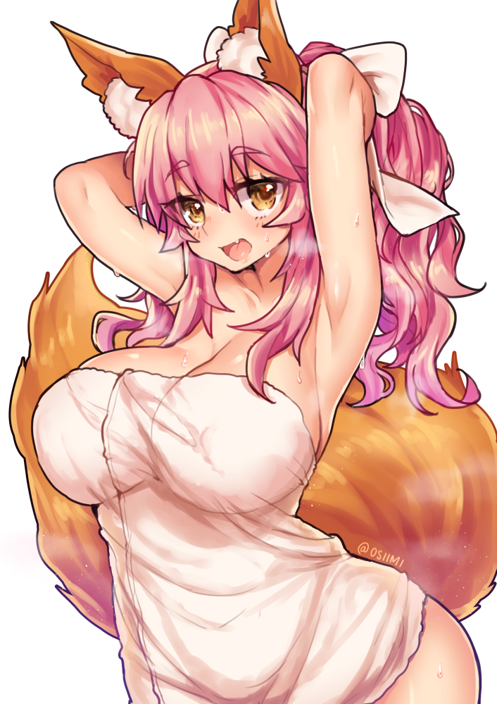 1girl fate/extra fate_(series) osiimi solo tamamo_(fate)_(all) tamamo_no_mae_(fate)