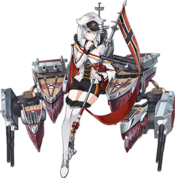 1girl azur_lane bangs banner black_skirt blue_eyes breasts chains closed_mouth cross cross_earrings earrings full_body fur_trim gloves hair_between_eyes hao_(patinnko) hat holding jewelry legs_together long_sleeves looking_away machinery medium_breasts military military_uniform miniskirt official_art peaked_cap pencil_skirt short_hair simple_background skirt solo straight_hair thigh-highs tirpitz_(azur_lane) transparent_background turret uniform white_gloves white_hair white_legwear zettai_ryouiki