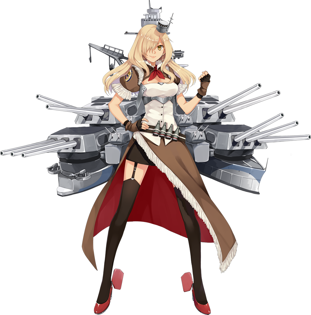 1girl ascot azur_lane black_gloves black_legwear black_skirt blonde_hair breasts buttons cleavage closed_mouth eyebrows fingerless_gloves full_body garter_straps gloves hair_over_one_eye hand_on_hip hao_(patinnko) legs_apart lips long_hair looking_at_viewer machinery medium_breasts miniskirt nevada_(azur_lane) official_art pencil_skirt pink_lips puffy_short_sleeves puffy_sleeves red_footwear red_neckwear shirt shoes short_sleeves simple_background skirt smile solo thigh-highs transparent_background turret white_shirt zettai_ryouiki
