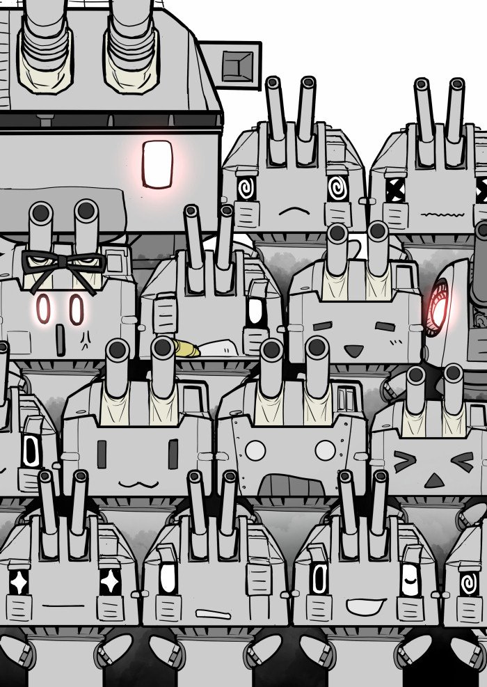 +_+ 0_0 :3 :c :| @_@ anger_vein artillery_imp cannon chou-10cm-hou-chan chou-10cm-hou-chan_(hatsuzuki's) chou-10cm-hou-chan_(suzutsuki's) chou-10cm-hou-chan_(teruzuki's) closed_eyes closed_mouth glowing glowing_eyes hair_ribbon kantai_collection no_humans o_o one_eye_closed rensouhou-chan rensouhou-kun ribbon sakazaki_freddy shinkaisei-kan triangle_mouth turret