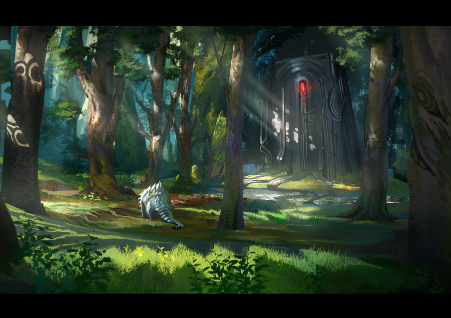 animal building day fantasy forest nature no_humans original outdoors ox_(baallore) scenery