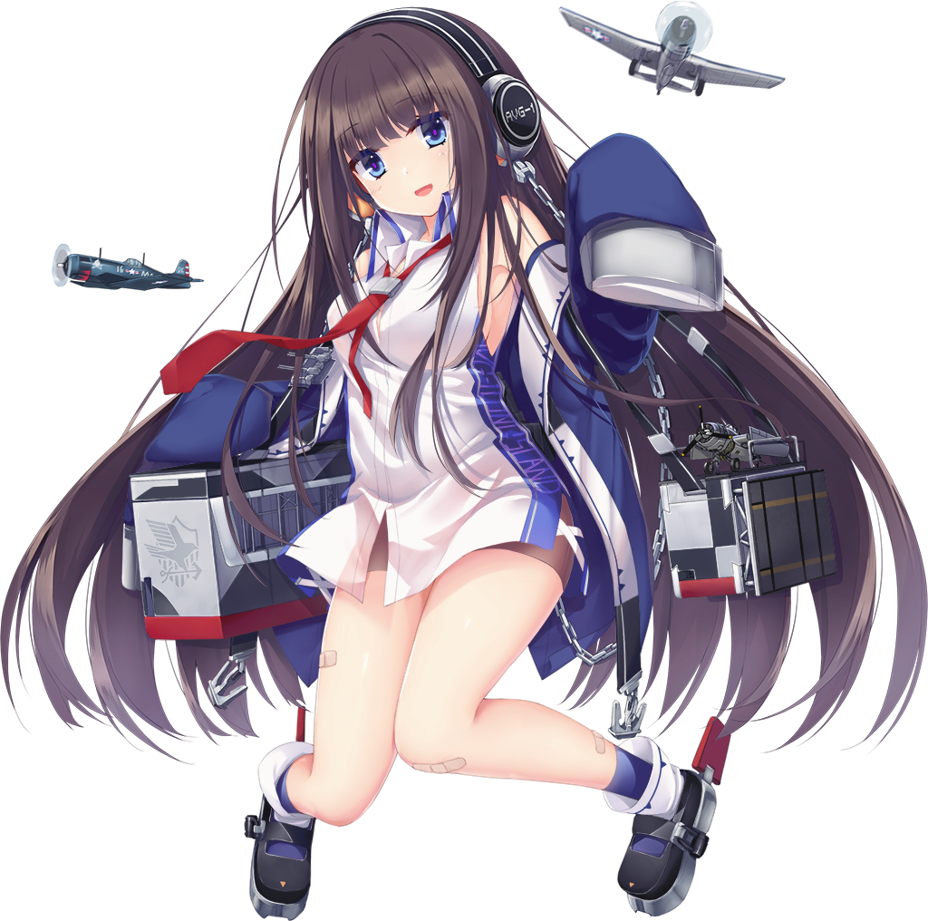 1girl :d aircraft airplane aixioo anchor armpits azur_lane bandaid bandaid_on_knee bare_shoulders bike_shorts black_footwear black_hair blue_coat blue_eyes blue_legwear breasts chains clothes_writing coat dress eyebrows eyebrows_visible_through_hair f4u_corsair f6f_hellcat facing_away full_body headphones knees_together_feet_apart long_hair long_island_(azur_lane) long_sleeves machinery mary_janes medium_breasts necktie no_bra off_shoulder official_art open_mouth purple_pupils red_neckwear remodel_(azur_lane) shoes short_dress sideboob simple_background sleeveless sleeveless_dress sleeves_past_wrists smile solo transparent_background