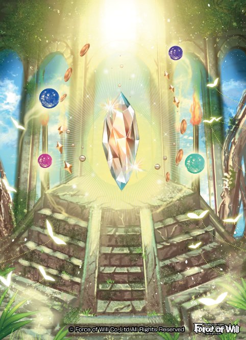 banamons copyright_name crystal force_of_will gem grass leaf no_humans official_art sky sparkle