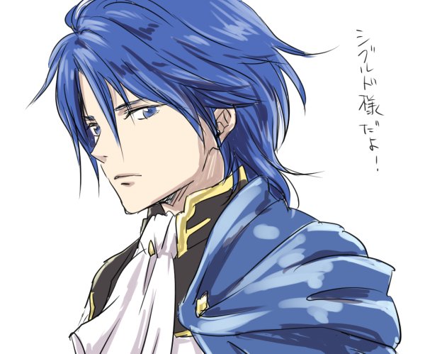 1boy blue_eyes blue_hair fire_emblem fire_emblem:_seisen_no_keifu fire_emblem_heroes male_focus short_hair sigurd_(fire_emblem) solo yoneko