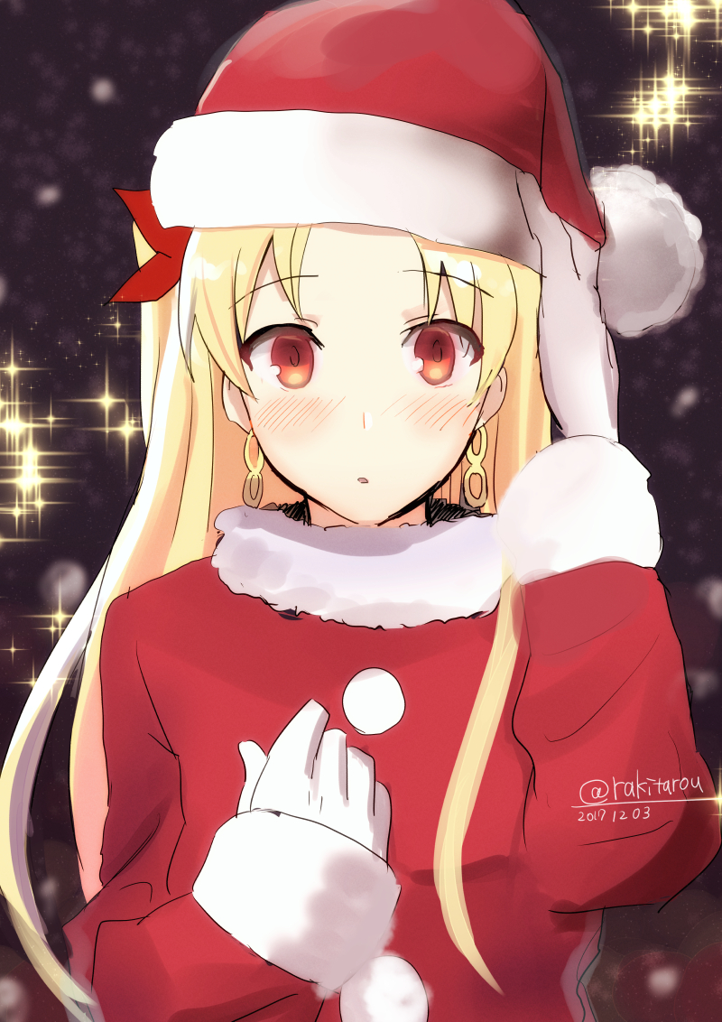 blonde_hair christmas ereshkigal_(fate/grand_order) long_hair red_eyes