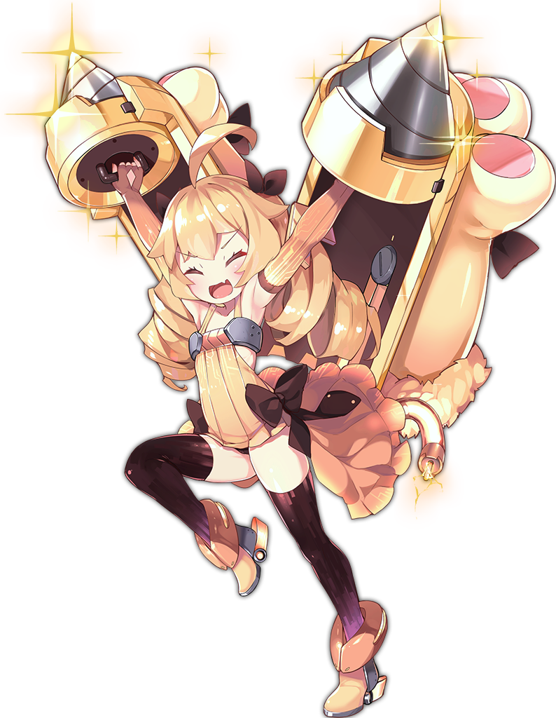 1girl :d ^_^ ahoge ankle_boots armpits arms_up azur_lane black_bow black_legwear black_panties black_ribbon blonde_hair boots bow closed_eyes collarbone diamond_(shape) dress drill drill_hair elbow_gloves electricity eyebrows eyebrows_visible_through_hair eyelashes fang fingerless_gloves flat_chest full_body gloves hair_ribbon kaede_(003591163) leg_up long_hair official_art open_mouth overskirt panties pantyshot ribbon shiny shiny_hair short_dress simple_background smile solo sparkle standing standing_on_one_leg thigh-highs tongue transparent_background trial_bullin_mkii_(azur_lane) twin_drills underwear yellow_dress yellow_footwear yellow_gloves zettai_ryouiki