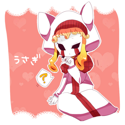 1boy ? androgynous black_eyes cat_ears curly_hair hat konjiki_no_gash!! orange_hair robe solid_eyes translation_request white_hat white_robe white_skin zofis