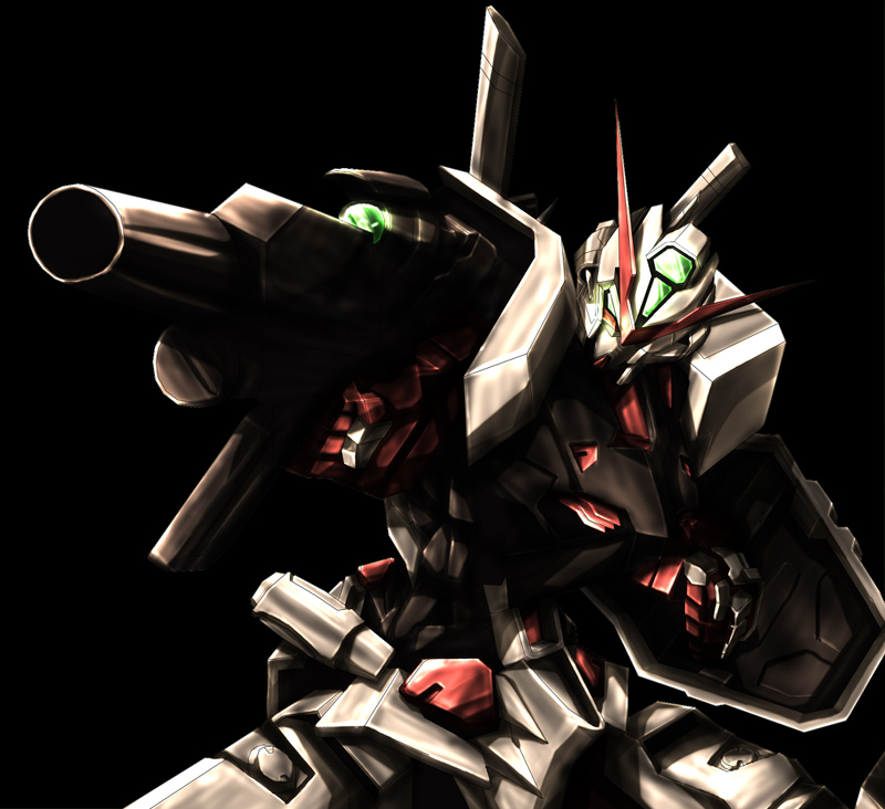 gun gundam gundam_astray_red_frame gundam_seed gundam_seed_astray mecha shield solo takayuuki weapon