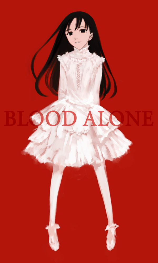black_hair blood_alone child dress long_hair misaki_minato pantyhose white_legwear white_pantyhose