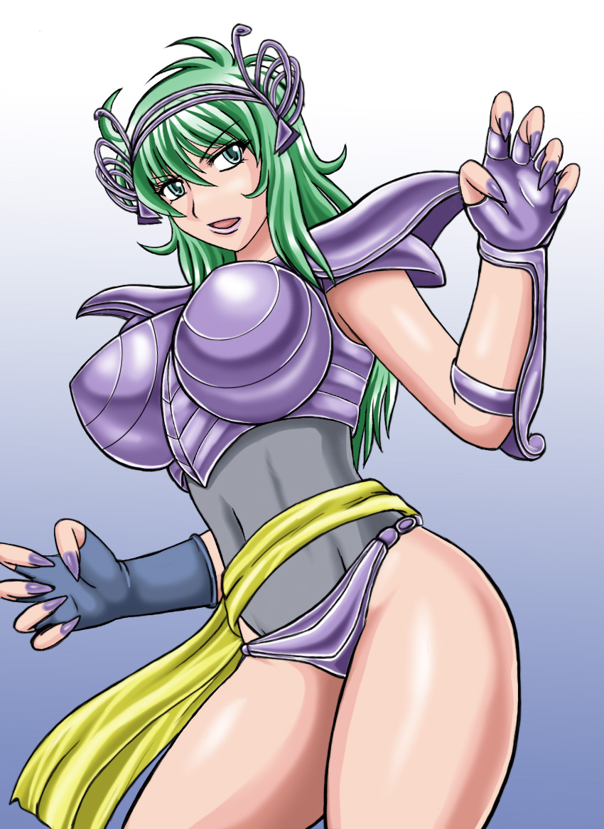 character_request claw_pose claws mask mask_removed ophiuchus_shaina saint_seiya