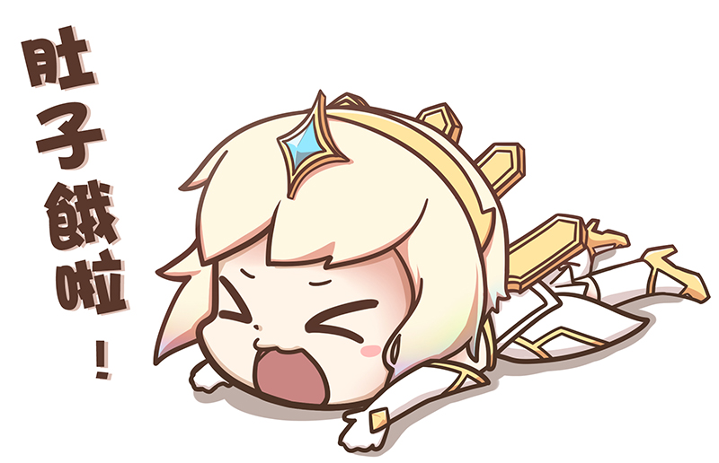 &gt;_&lt; 1girl blush_stickers chibi dress elbow_gloves elementalist_lux fallen_down gloves high_heels league_of_legends light_elementalist_lux luxanna_crownguard open_mouth platinum_blonde q483 simple_background tagme translation_request white_background white_dress white_hair