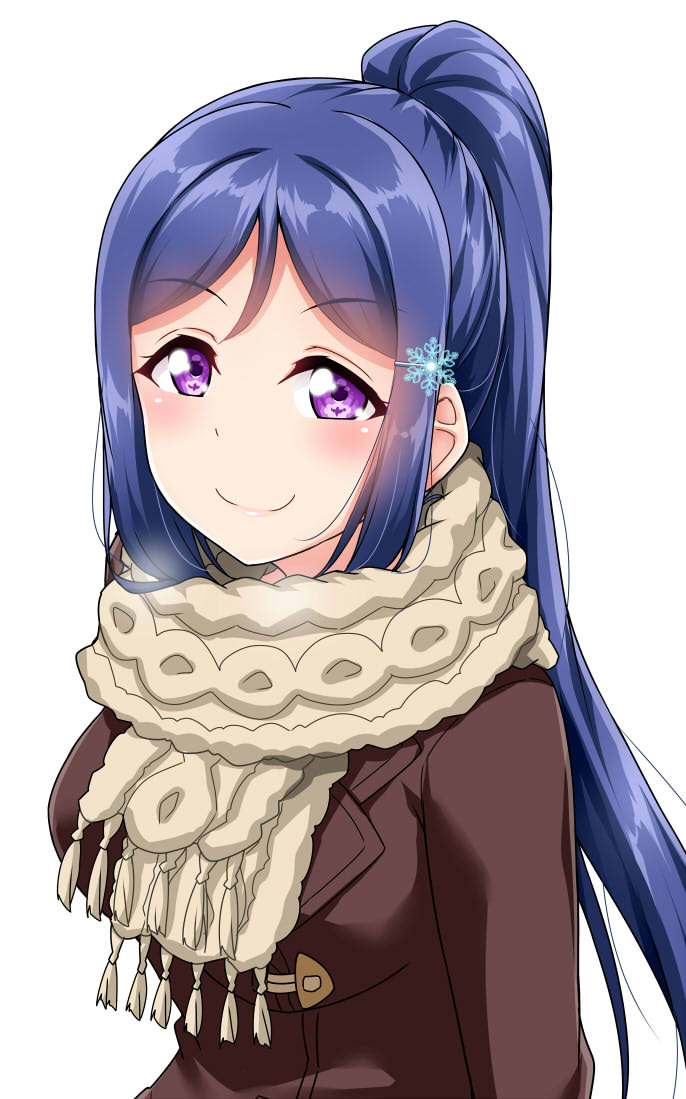 blue_hair jacket long_hair matsuura_kanan purple_eyes