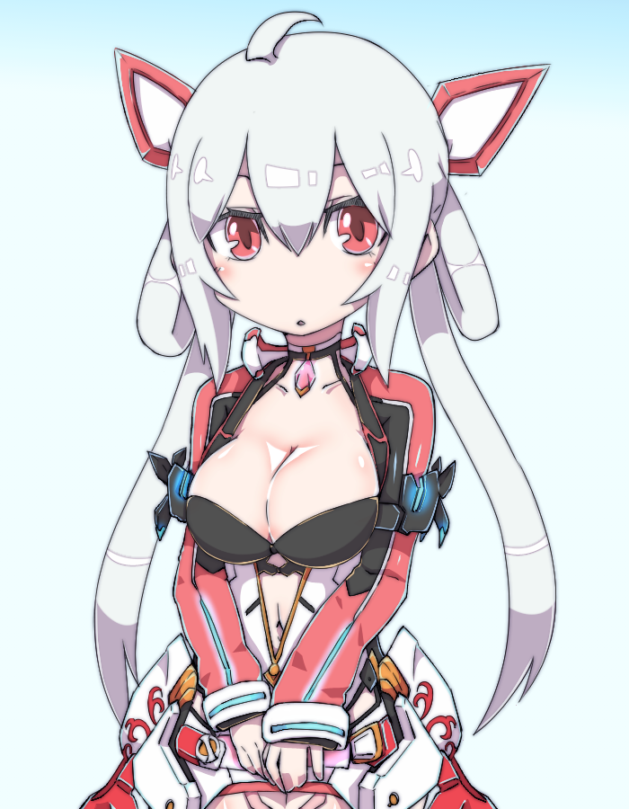 1girl anahoriya breasts cleavage commentary_request long_hair matoi_(pso2) phantasy_star phantasy_star_online_2 solo