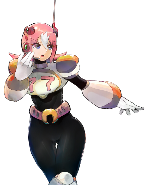 breastplate breasts byte_(grunty-hag1) headset nana_(rockman) pink_hair rockman rockman_x shoulder_pads