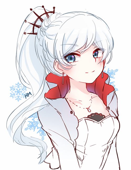 blue_eyes long_hair smile weiss_schnee white_hair