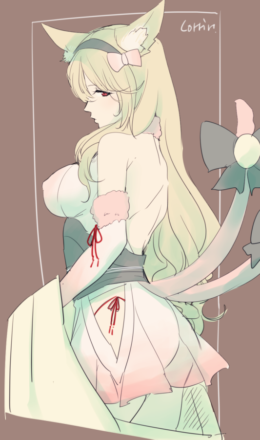 1girl animal_ears breasts cat_ears cat_tail cosplay female_my_unit_(fire_emblem_if) fire_emblem fire_emblem_heroes fire_emblem_if hair_between_eyes hair_ornament hairband halloween japanese_clothes jewelry kimono long_hair looking_at_viewer mamkute multiple_tails my_unit_(fire_emblem_if) nekomata pointy_ears red_eyes sakura_(fire_emblem_if) sakura_(fire_emblem_if)_(cosplay) silver_hair single_earring sou_mei tail two_tails white_hair