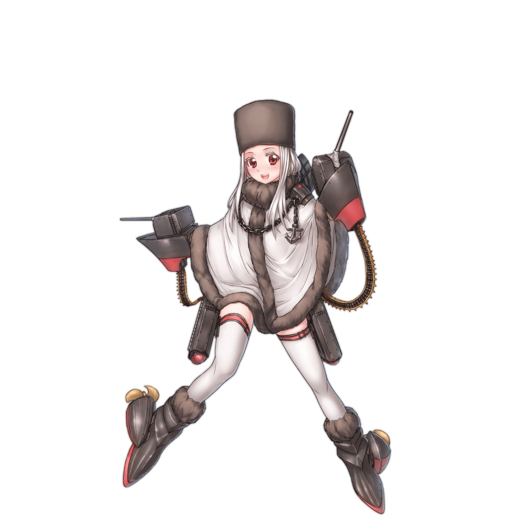 1girl ammunition_belt anchor artist_request boots chains coat colored_eyelashes full_body fur-trimmed_boots fur-trimmed_coat fur_hat fur_trim hat hull_shoes long_hair looking_at_viewer official_art open_mouth poncho propeller red_eyes red_star reshitelny_(zhan_jian_shao_nyu) rigging solo thigh-highs transparent_background turret ushanka white_hair white_legwear zettai_ryouiki zhan_jian_shao_nyu