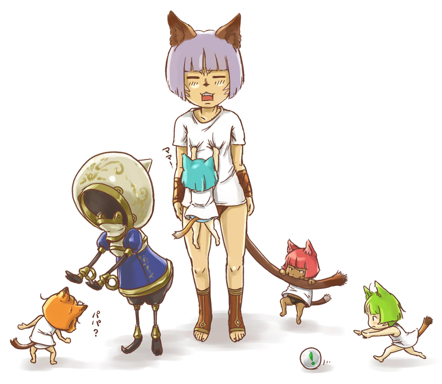 cat_ears cat_tail chibi final_fantasy final_fantasy_xi kitten mithra puppet tail