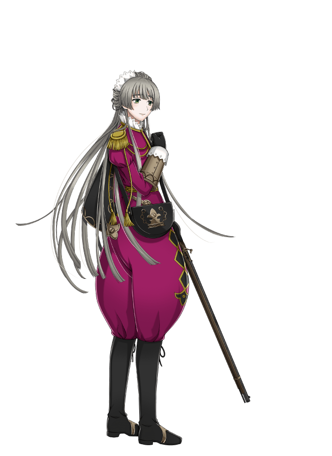 1boy aiguillette antique_firearm bangs black_footwear black_gloves boots capelet epaulettes firearm firelock full_body furusato_(senjuushi) gauntlets gloves green_eyes grey_hair gun hair_ornament hand_on_own_chest holding holding_weapon juliet_sleeves kinoshita_sakura knee_boots long_hair long_sleeves male_focus matchlock musket official_art puffy_sleeves senjuushi:_the_thousand_noble_musketeers single_gauntlet solo tachi-e transparent_background trap very_long_hair weapon